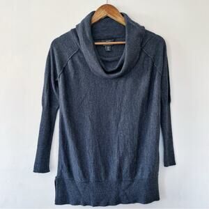 Tahari Extra-fine Merino Wool Gray Cowl Neck Sweater Size Small